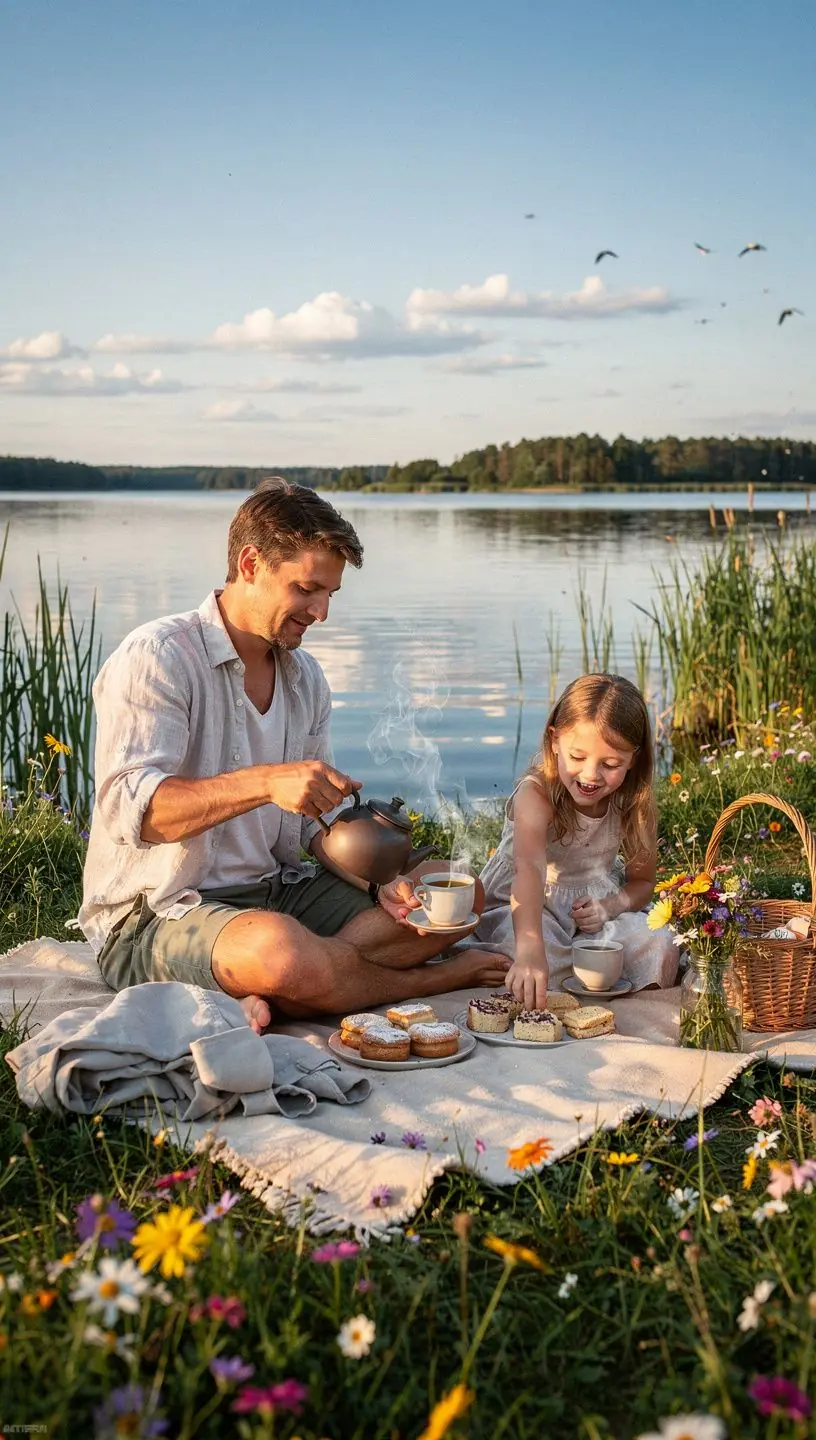 Umirujuća scena s čajem i svijećama, savršena za opuštanje.